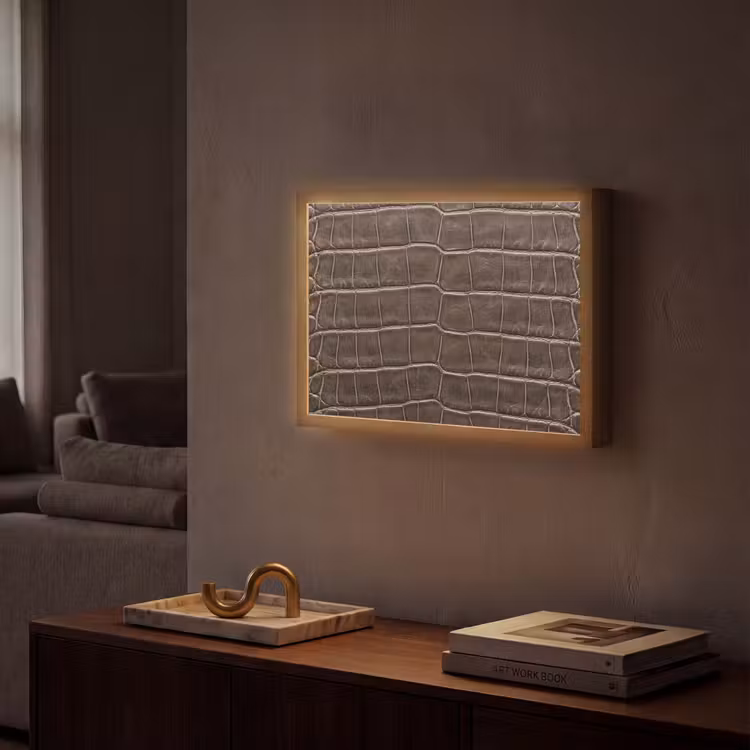 Lightbox - Wandlamp - Leer - Krokodil - Mat — 2