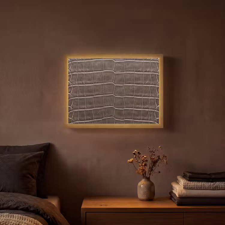 Lightbox - Wandlamp - Leer - Krokodil - Mat — 3
