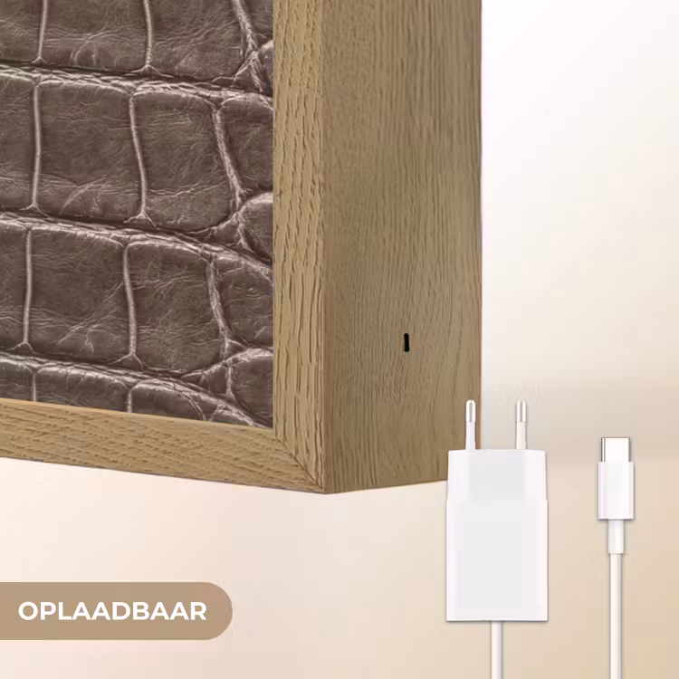 Lightbox - Wandlamp - Leer - Krokodil - Mat — 7