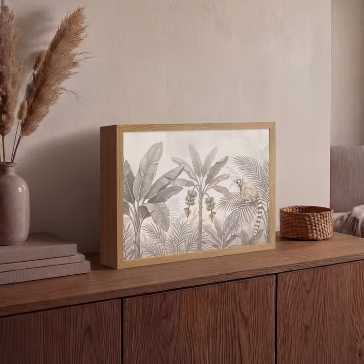 Lightbox - Wandlamp - Natuur - Jungle - Ringstaartmaki - Bruin — 4