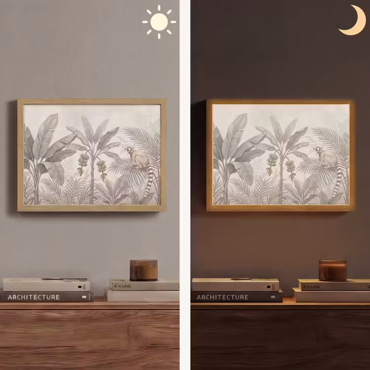 Lightbox - Wandlamp - Natuur - Jungle - Ringstaartmaki - Bruin — 6