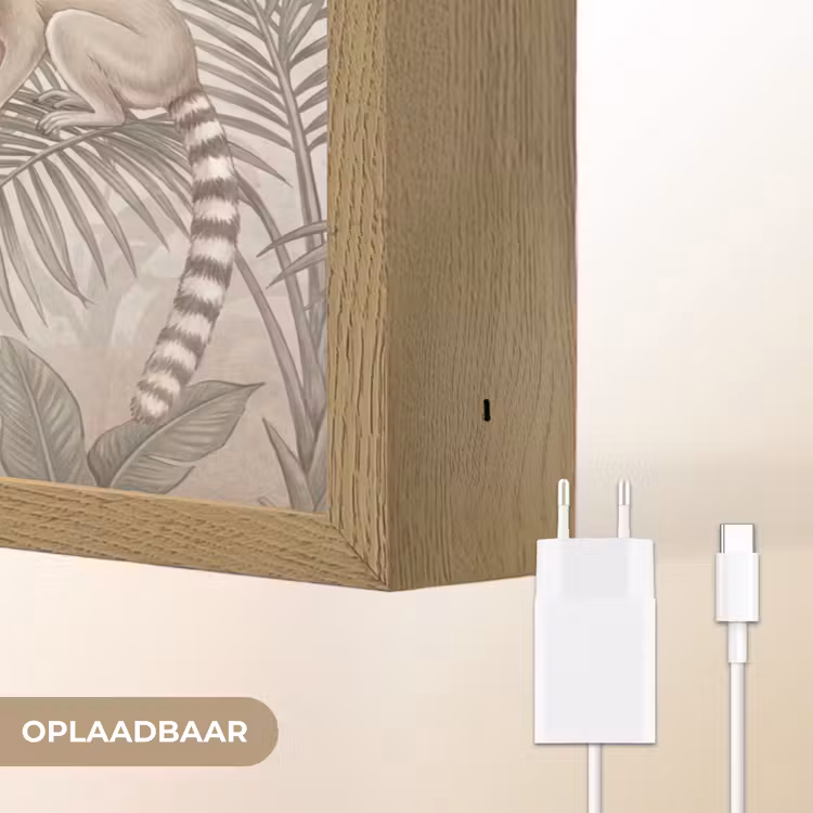 Lightbox - Wandlamp - Natuur - Jungle - Ringstaartmaki - Bruin — 7