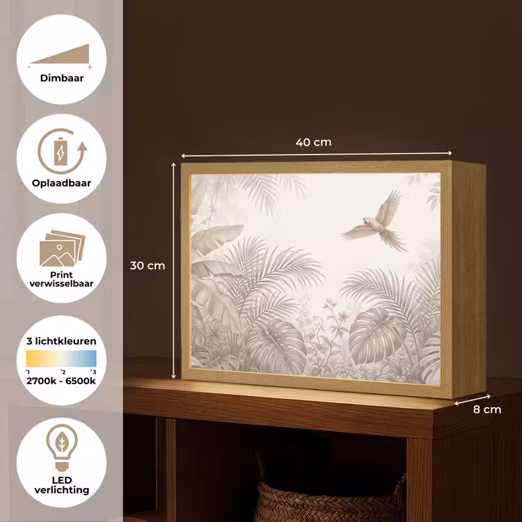 Lightbox - Wandlamp - Papagaai - Jungle - Tropisch — 10