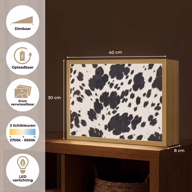 Lightbox - Wandlamp - Patroon - Vacht - Zwart - Wit — 10