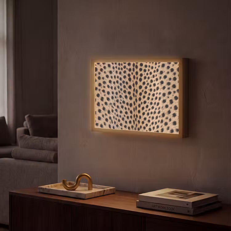Lightbox - Wandlamp - Vacht - Jachtluipaard - Zwart - Wit — 2