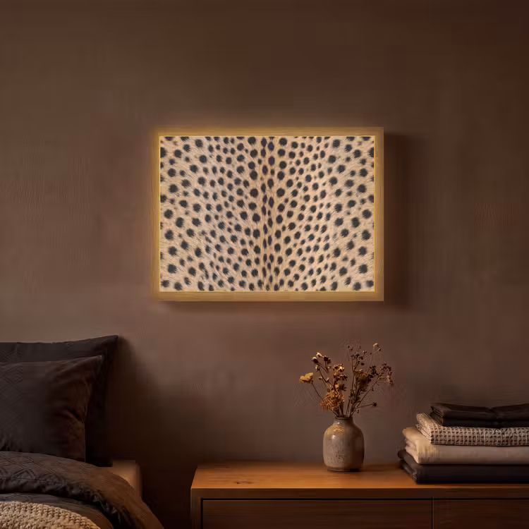 Lightbox - Wandlamp - Vacht - Jachtluipaard - Zwart - Wit — 3