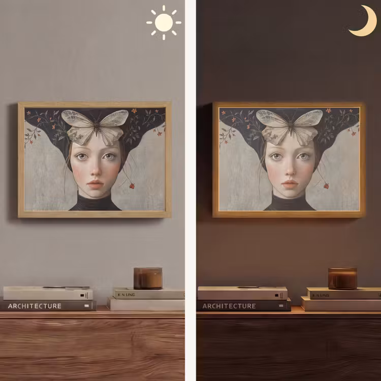 Lightbox - Wandlamp - Woman - Butterfly - Art - Classic - Muted — 6
