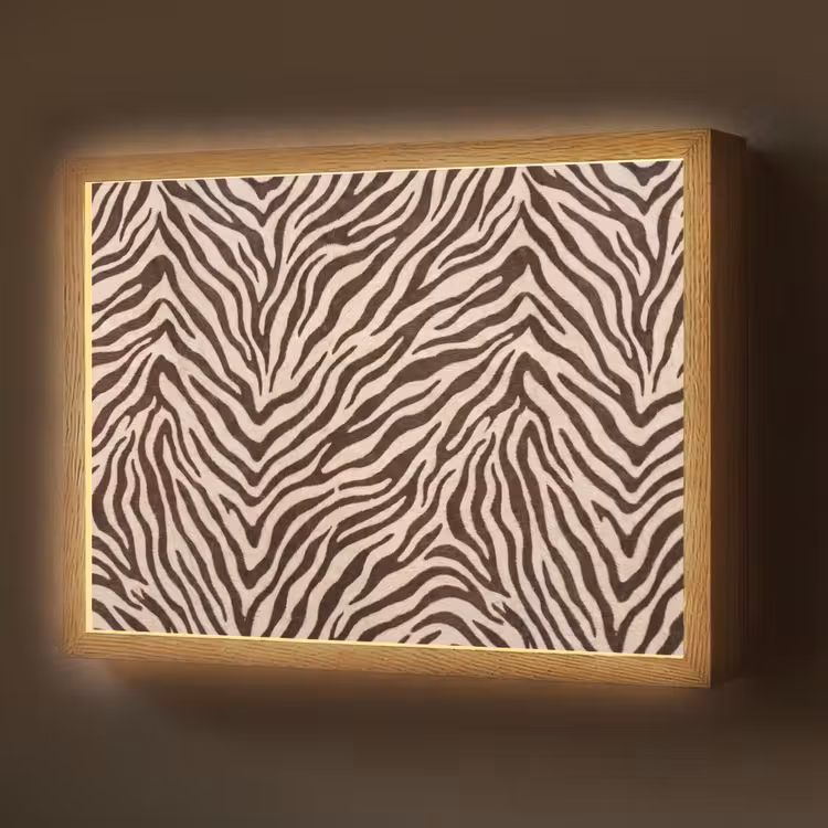 Lightbox - Wandlamp - Zebra - Strepen - Bruin — 1