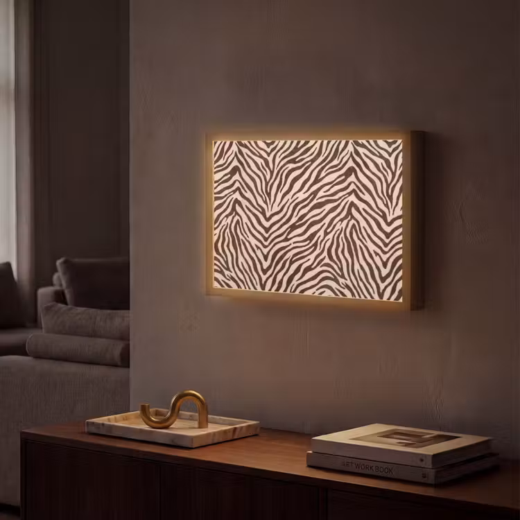 Lightbox - Wandlamp - Zebra - Strepen - Bruin — 2
