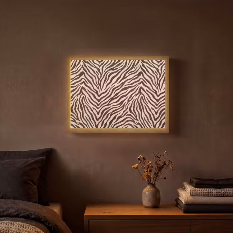 Lightbox - Wandlamp - Zebra - Strepen - Bruin — 3