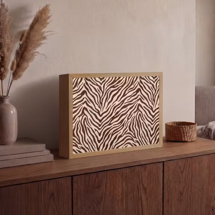 Lightbox - Wandlamp - Zebra - Strepen - Bruin — 4