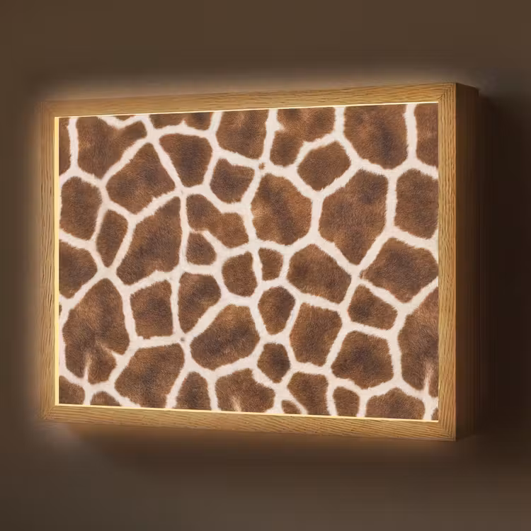 Lightbox - Wandlamp - Giraf - Vacht - Klassiek - Bruin — 1