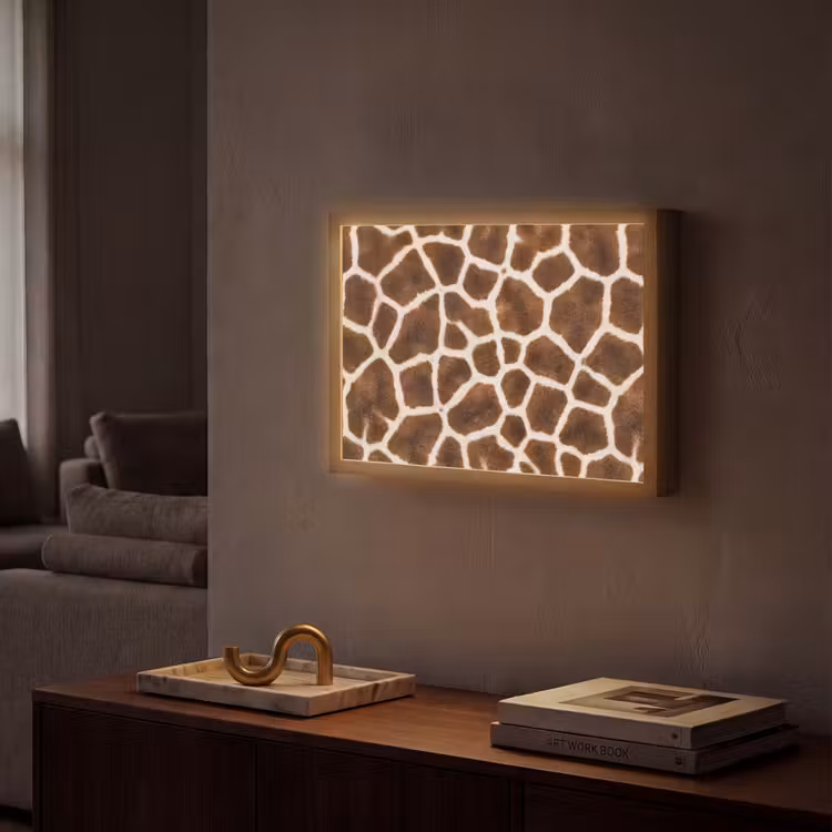 Lightbox - Wandlamp - Giraf - Vacht - Klassiek - Bruin — 2