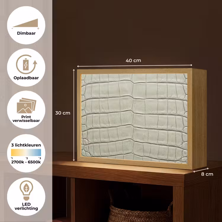 Lightbox - Wandlamp - Krokodillenleer - Schubben - Groen — 10