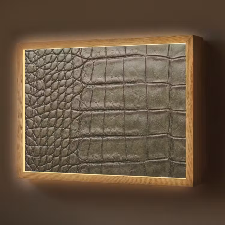 Lightbox - Wandlamp - Krokodillenleer - Structuur - Groen — 1