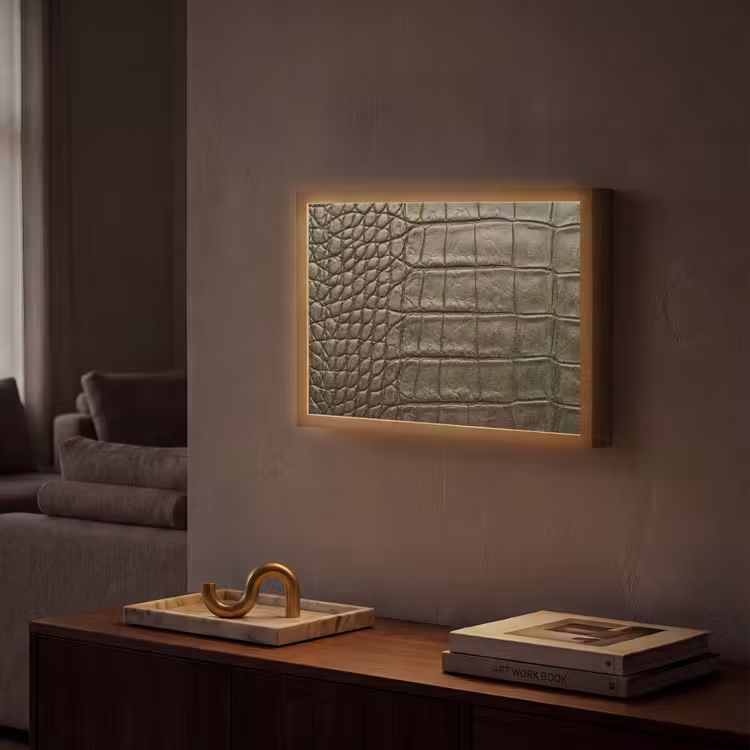 Lightbox - Wandlamp - Krokodillenleer - Structuur - Groen — 2