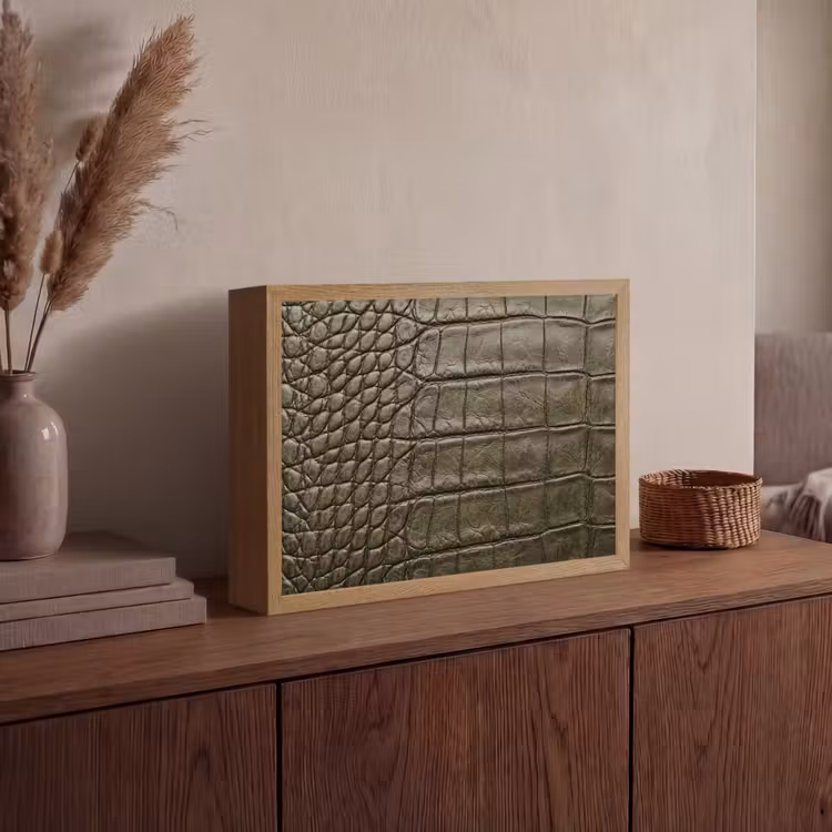 Lightbox - Wandlamp - Krokodillenleer - Structuur - Groen — 4