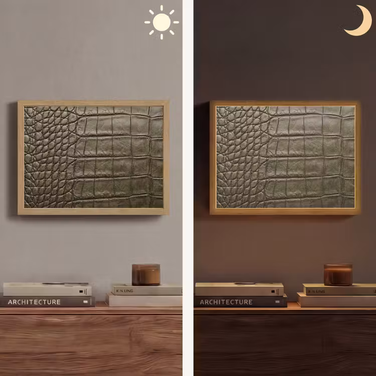 Lightbox - Wandlamp - Krokodillenleer - Structuur - Groen — 6