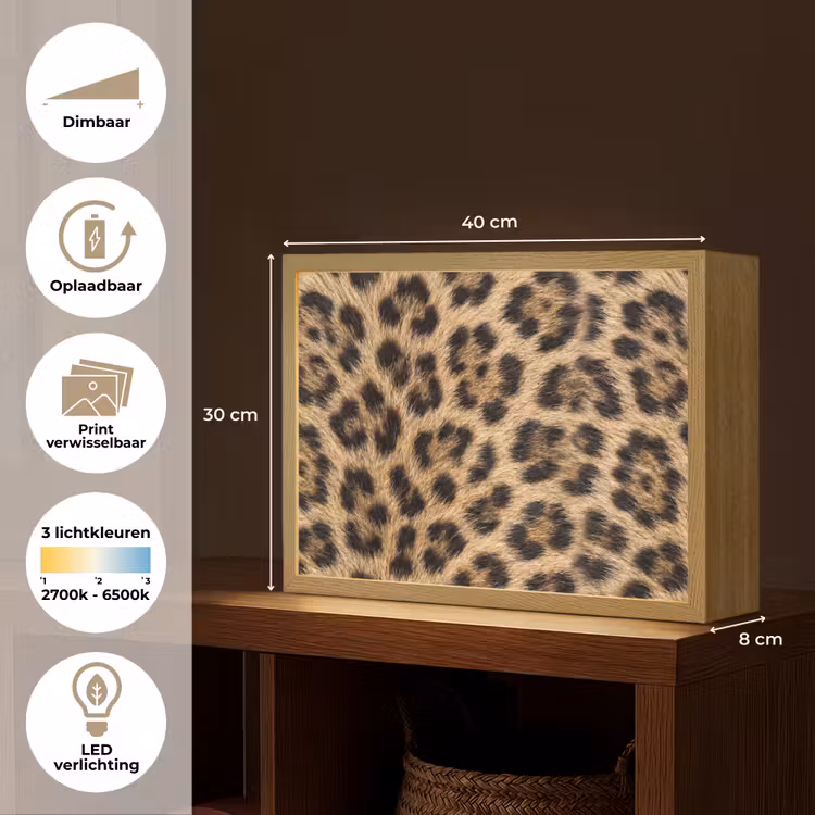 Lightbox - Wandlamp - Luipaard - Vacht - Klassiek - Bruin — 10