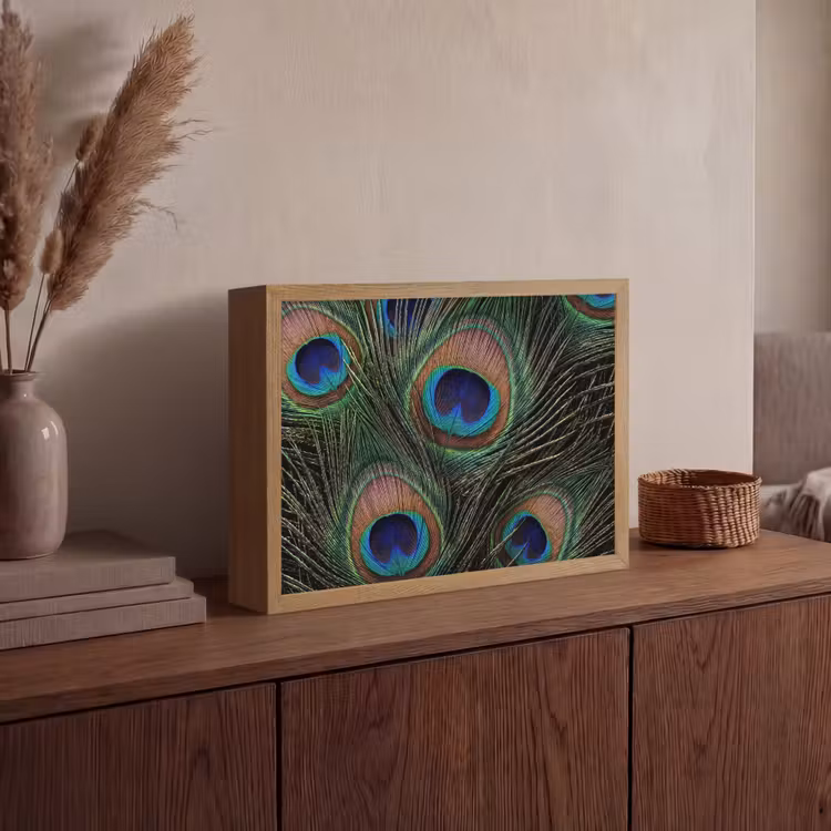Lightbox - Wandlamp - Pauwenveren - Klassiek - Groen — 4
