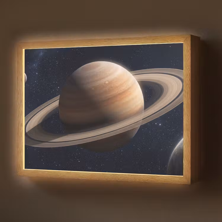 Lightbox - Wandlamp - Planeten - Saturnus - Ruimte — 1