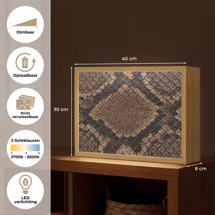 Lightbox - Wandlamp - Python - Schubben - Brons — 10