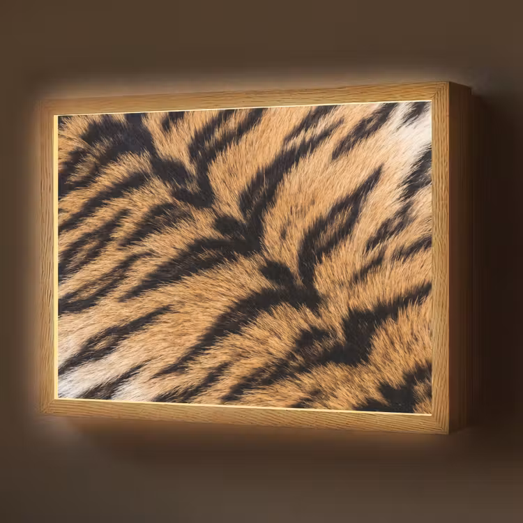 Lightbox - Wandlamp - Realistisch - Tijgervacht - Zwart — 1