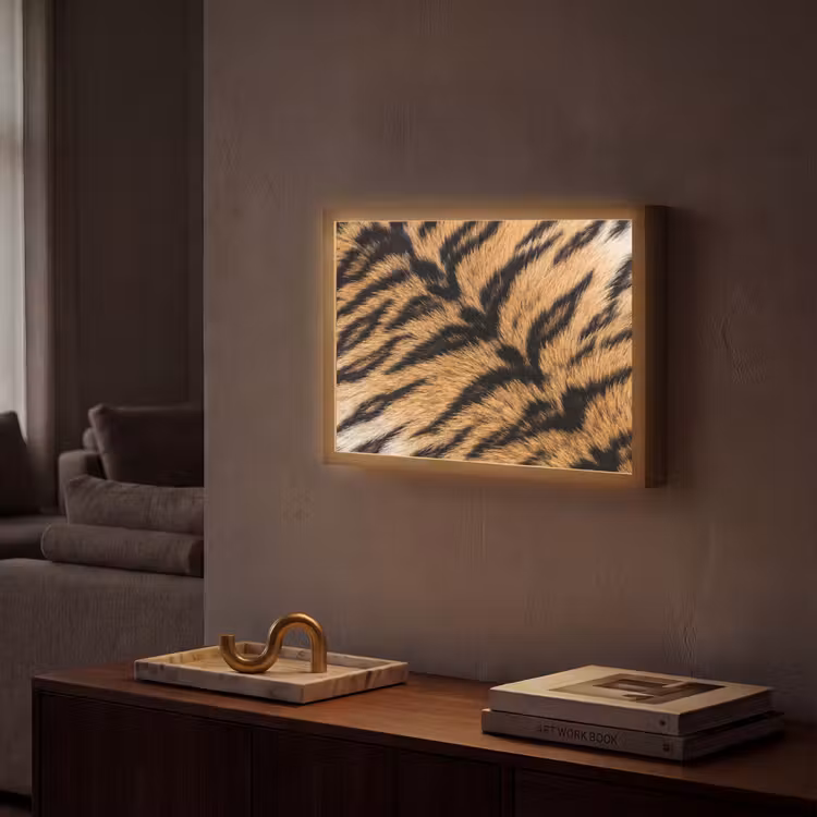Lightbox - Wandlamp - Realistisch - Tijgervacht - Zwart — 2