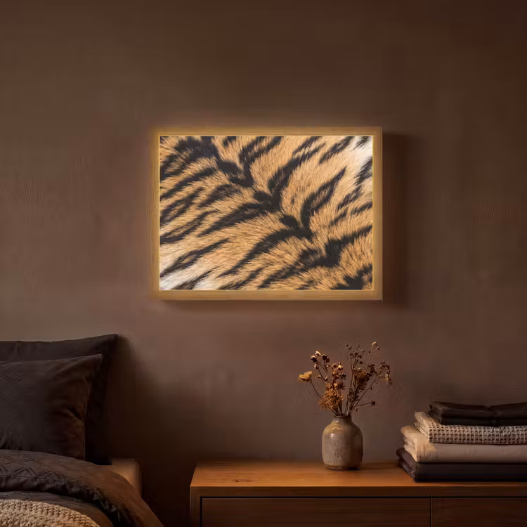 Lightbox - Wandlamp - Realistisch - Tijgervacht - Zwart — 3