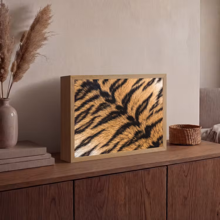 Lightbox - Wandlamp - Realistisch - Tijgervacht - Zwart — 4