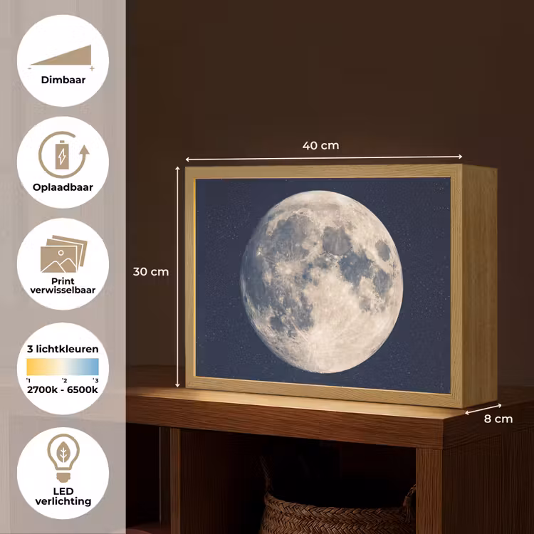 Lightbox - Wandlamp - Ruimte - Maan - Kosmos — 10