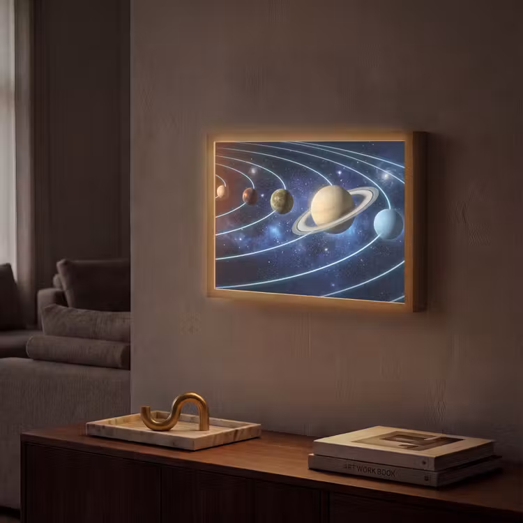 Lightbox - Wandlamp - Ruimte - Zonnestelsel - Blauw — 2