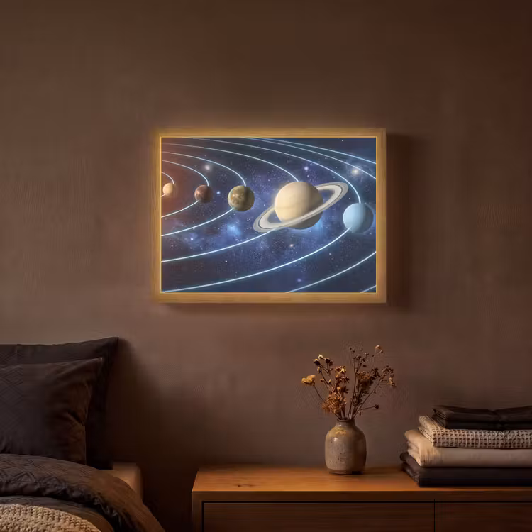 Lightbox - Wandlamp - Ruimte - Zonnestelsel - Blauw — 3
