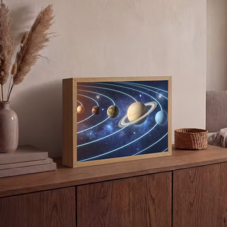 Lightbox - Wandlamp - Ruimte - Zonnestelsel - Blauw — 4