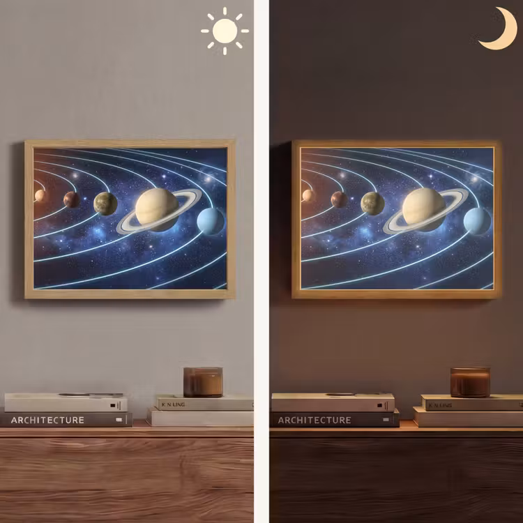 Lightbox - Wandlamp - Ruimte - Zonnestelsel - Blauw — 6