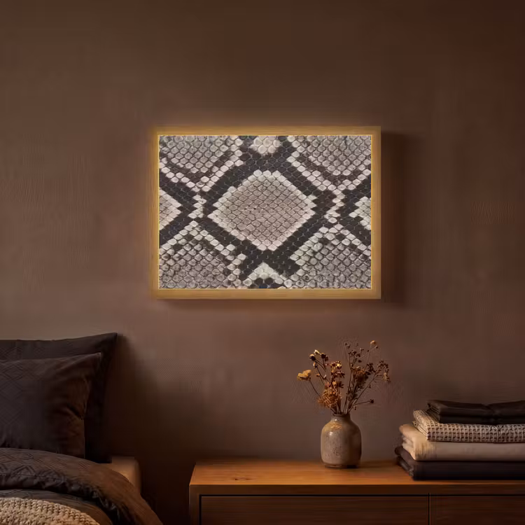 Lightbox - Wandlamp - Slangenleer - Patroon - Beige — 3