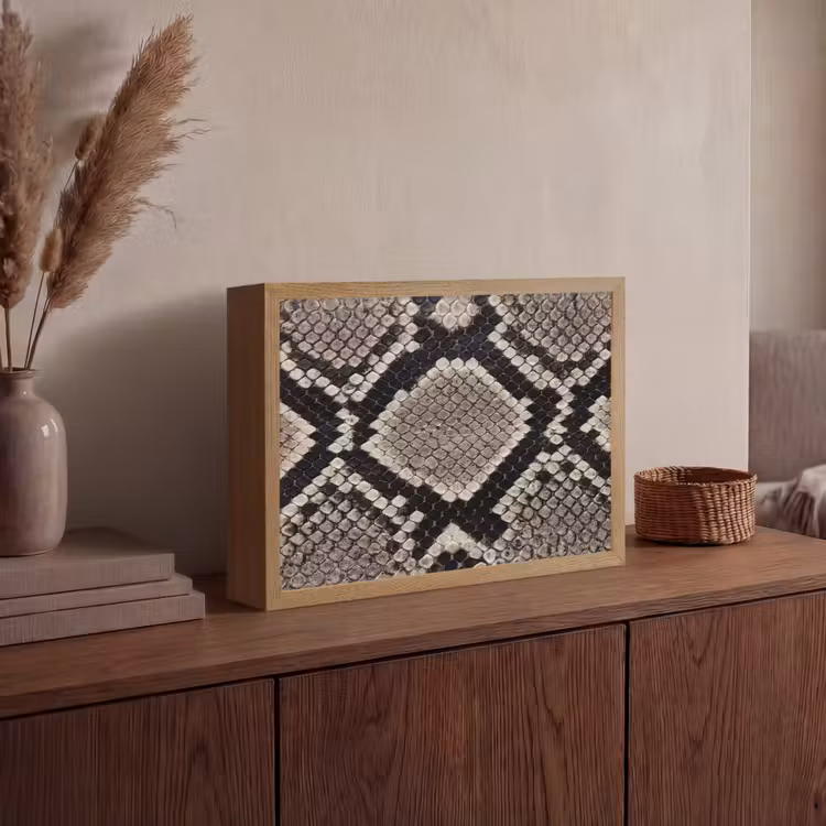 Lightbox - Wandlamp - Slangenleer - Patroon - Beige — 4