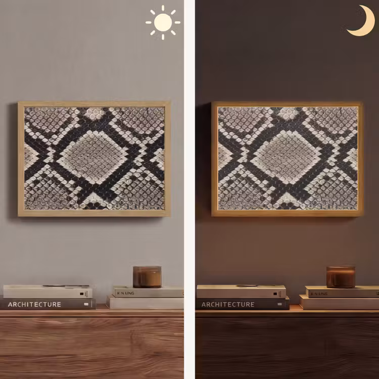 Lightbox - Wandlamp - Slangenleer - Patroon - Beige — 6