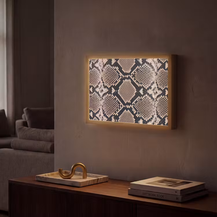 Lightbox - Wandlamp - Slangenprint - Python - Bruin — 2