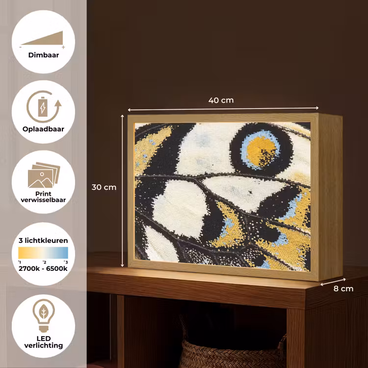 Lightbox - Wandlamp - Vlinder - Vleugel - Geel — 10