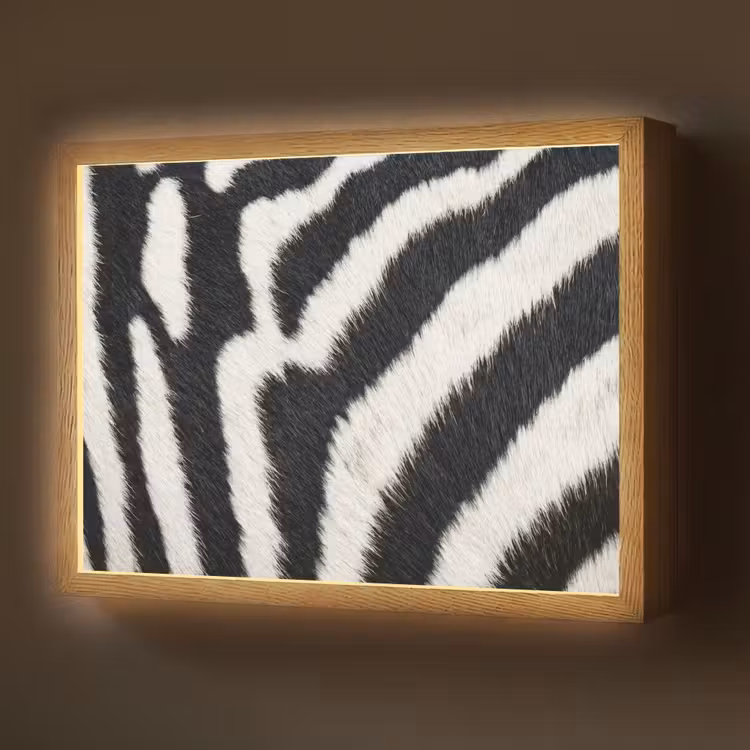 Lightbox - Wandlamp - Zebra - Vacht - Klassiek - Zwart - Wit — 1