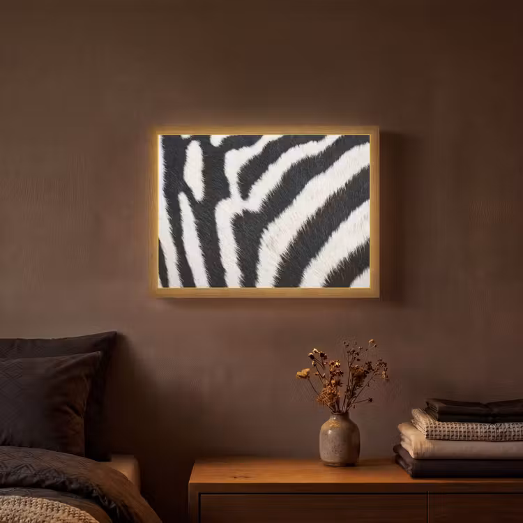 Lightbox - Wandlamp - Zebra - Vacht - Klassiek - Zwart - Wit — 3