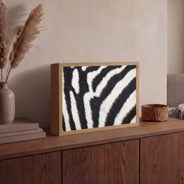 Lightbox - Wandlamp - Zebra - Vacht - Klassiek - Zwart - Wit — 4