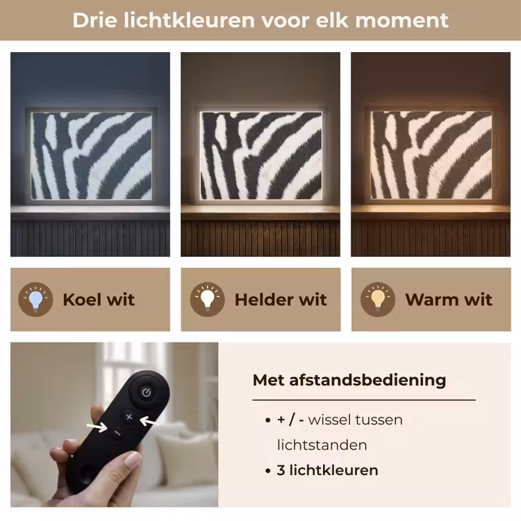 Lightbox - Wandlamp - Zebra - Vacht - Klassiek - Zwart - Wit — 8