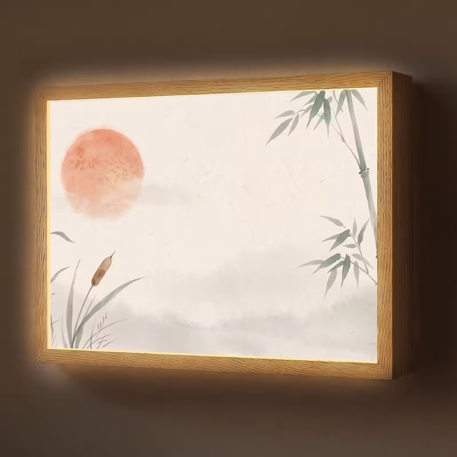 Lightbox - Wandlamp - Minimalistisch - Bamboe - Groen — 1