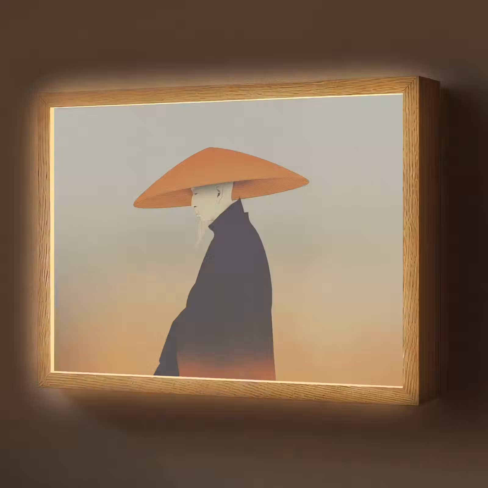 Lightbox - Wandlamp - Minimalistisch - Silhouet - Oranje — 1