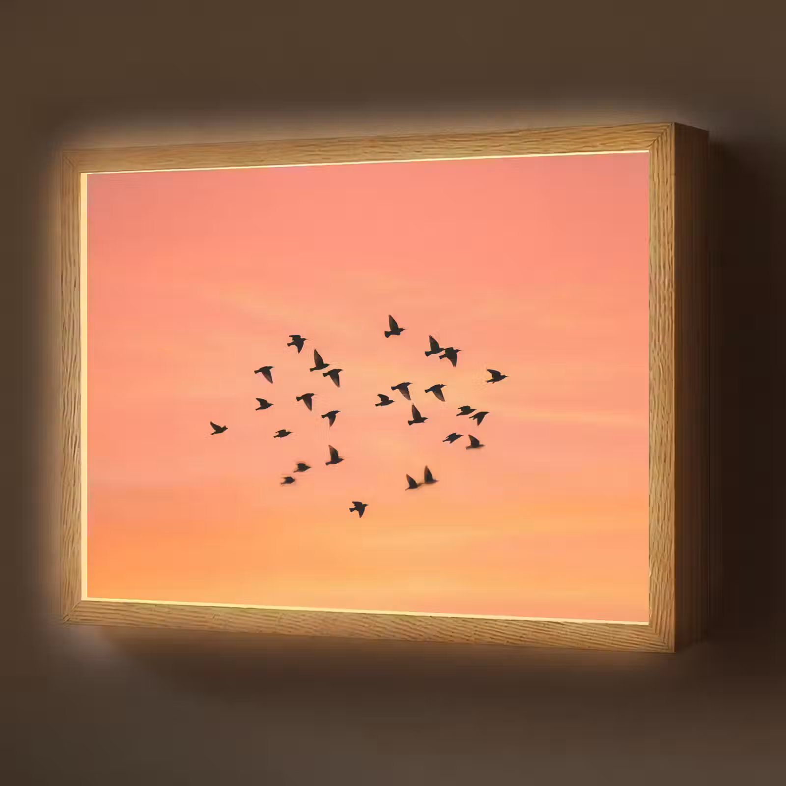 Lightbox - Wandlamp - Zwerm - Vogels - Oranje — 1
