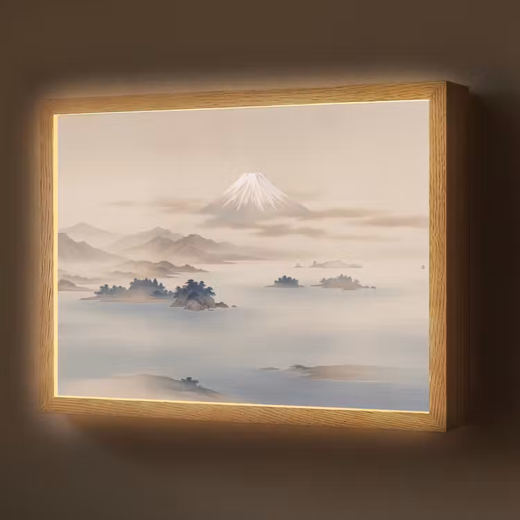 Lightbox - Wandlamp - Japans - Landschap - Beige — 1