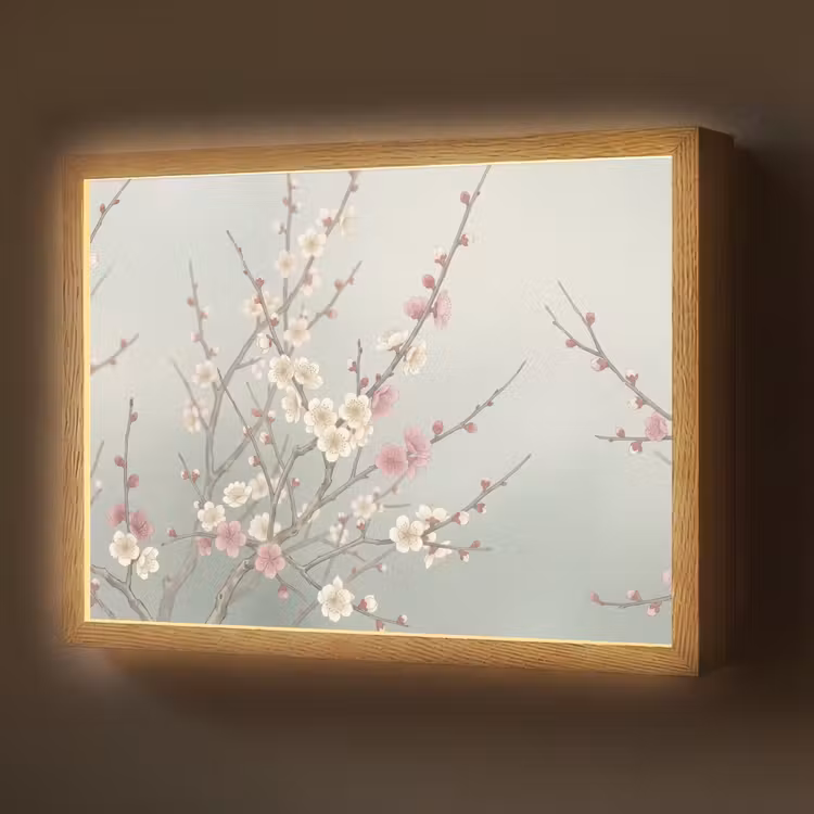 Lightbox - Wandlamp - Kersen - Bloesem - Groen — 1