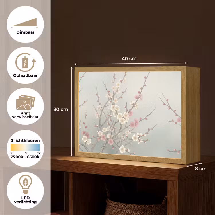 Lightbox - Wandlamp - Kersen - Bloesem - Groen — 10